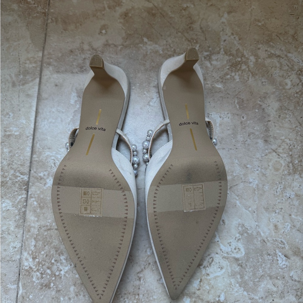 Dolce Vita Pearl-Strap Pointed Mule - Cream - Picture 6 of 9